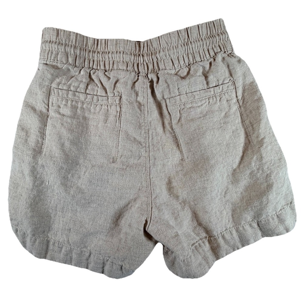 Athleta Retreat Linen Mid Rise 3" Short Undyed Size XS Beige Zip Pockets - Picture 3 of 8
